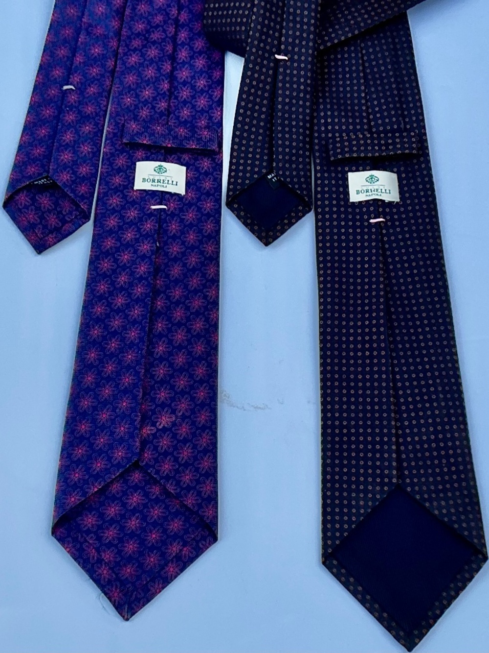 Luigi Borelli Napoli set of 2  seven folds all silk tie made in Italy 🇮🇹 NWOT